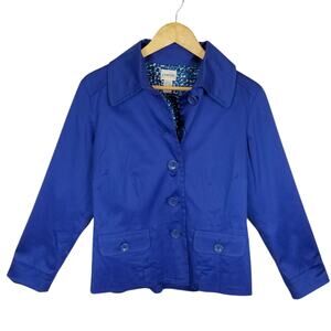 Chico's Women's Royal Blue Lightweight Jacket Size Medium